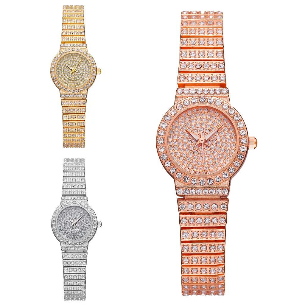 

Fashion Famous Brand Ladies Watch High Quality Gold Diamond Stainless Steel Thin Strap Gypsophila Quartz Wristwatches For Women