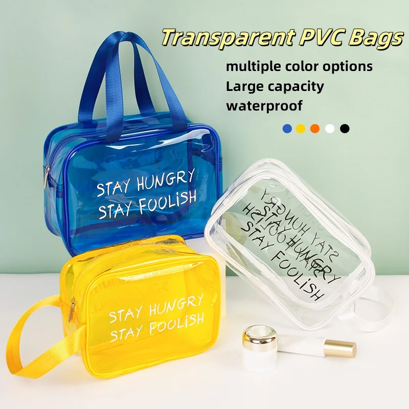 MABULA прозрачная дорожная сумка из ПВХ большая вместительная косметичка для