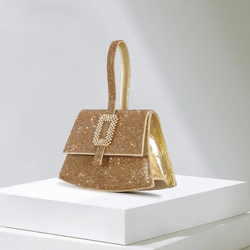 

Роскошная вечерняя сумочка с квадратной пряжкой и стразами, дизайнерские женские сумки с бриллиантами, блестящие сумки через плечо, малень...