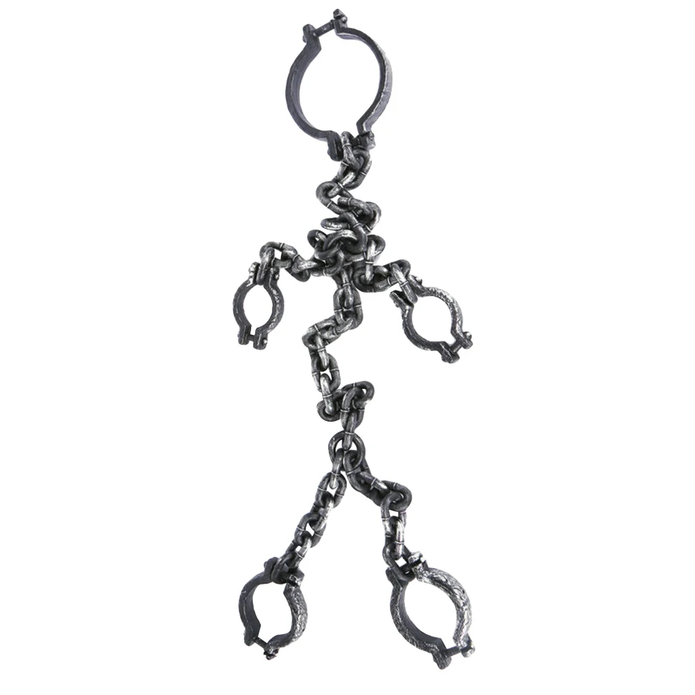 

Halloween Plastic Prisoner Props Criminal Pretend Play Props Cosplay Acting Props (Whole Body Iron Chain)