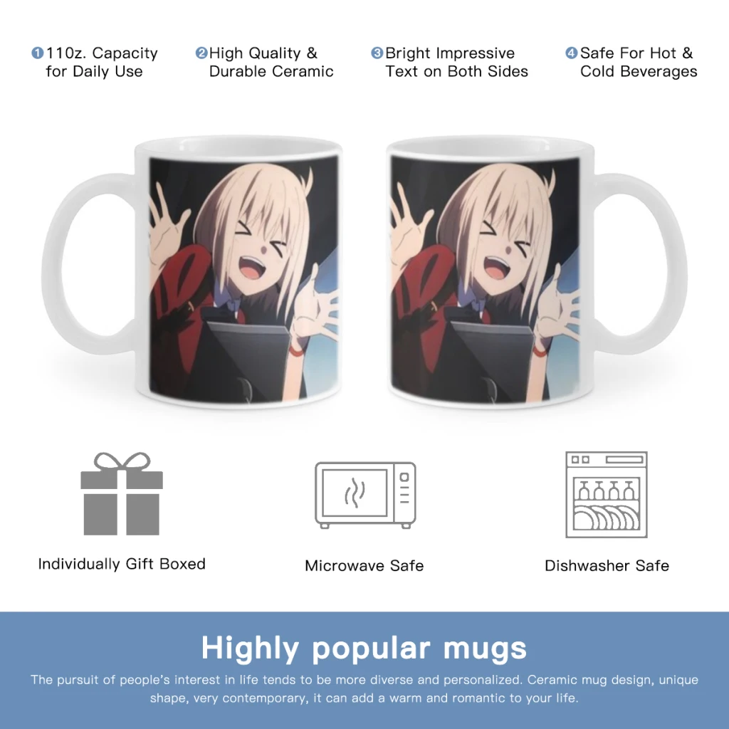 Керамическая чашка Lycoris Recoil Chisato для кофе овсяной муки завтрака креативная