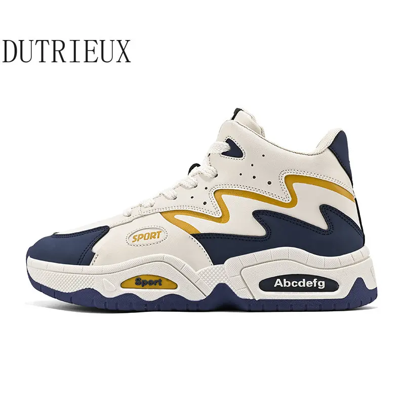 New Brand Basketball Shoes Men High-top Sports Shoes Cushioning  Comfortable Black Sneaker Male