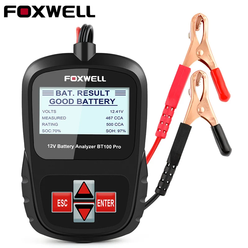 FOXWELL BT100 PRO тестер автомобильного аккумулятора 6 В 12 для Flooded AGM GEL 100 до 1100CCA 200AH