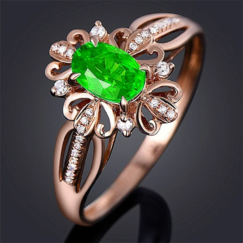 

Fashion Women Stainless Steel Flower Sunflower Rose Gold Openwork Inlay Color Adjustable Open Ring Jewelry Bridal Wedding Gift J