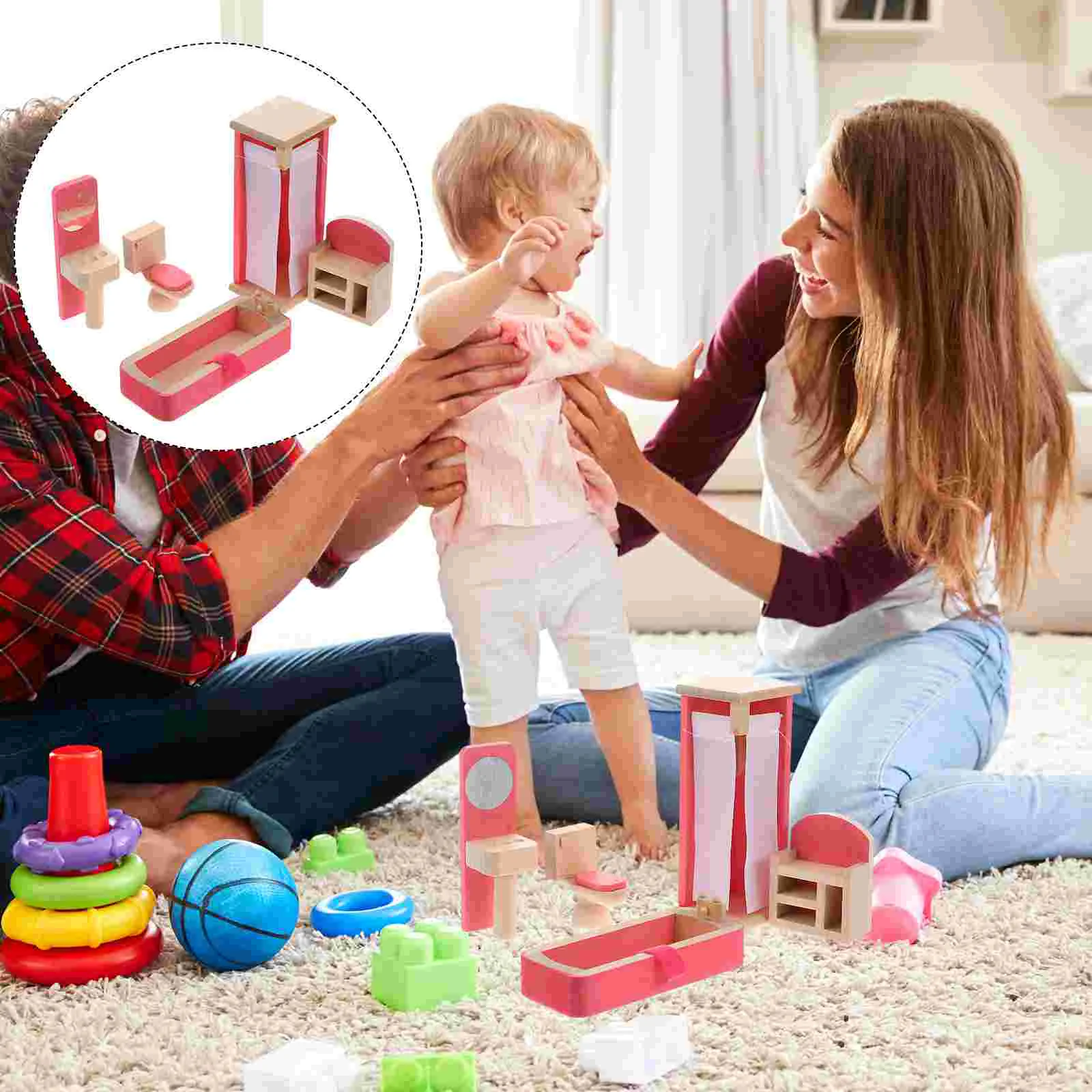 

1 Set Simulation Wooden Mini House Bedroom Furniture Plaything