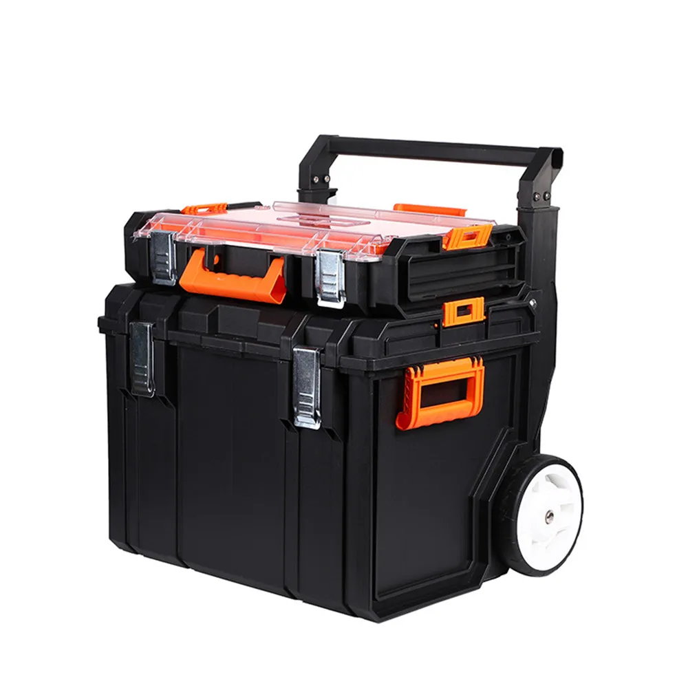 ToughSystem Tool Box Tool Box with Wheel Large Capacity Polymer Packout Rolling Tool Box for Tool Storage
