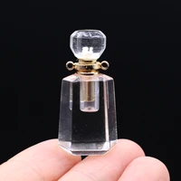 natural stone perfume bottle pendants essential oil diffuser crystal vial for women festival jewelry necklaces gifts