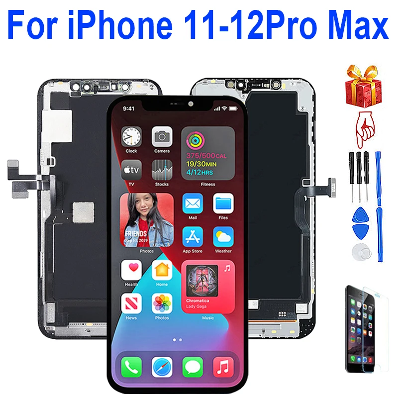 

100% тест для iPhone 11 Pro Max 12 Pro Max ЖК-дисплей экран 3D сенсорный сменный дигитайзер в сборе