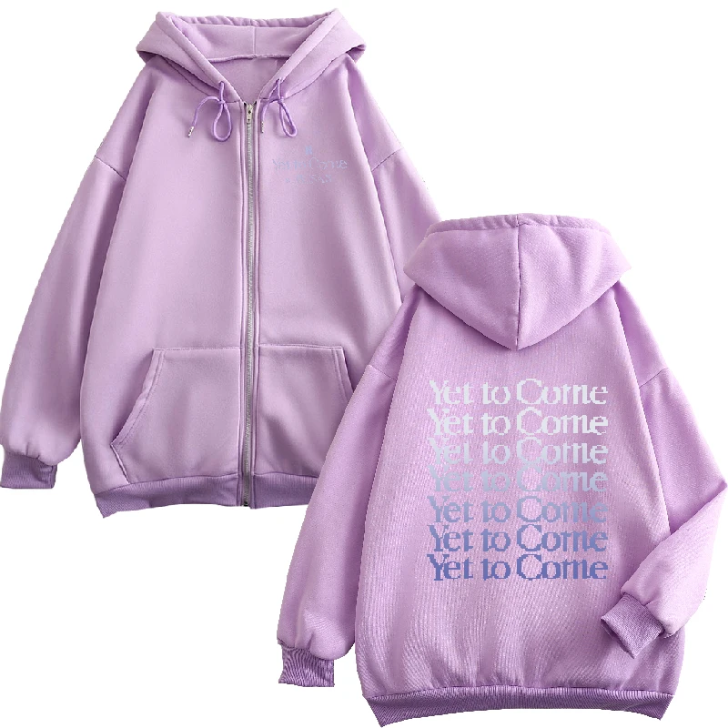 

Zip Hoodie K-POP Hooded Jacket Fleece Purple Zipper Coat Fashion Sport Sweatshirt Jogging Hooded Jacket