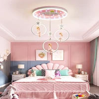 2021 led childrens bedroom chandelier modern decoration led lovely cartoon lighting fixture for princess kids room free ship