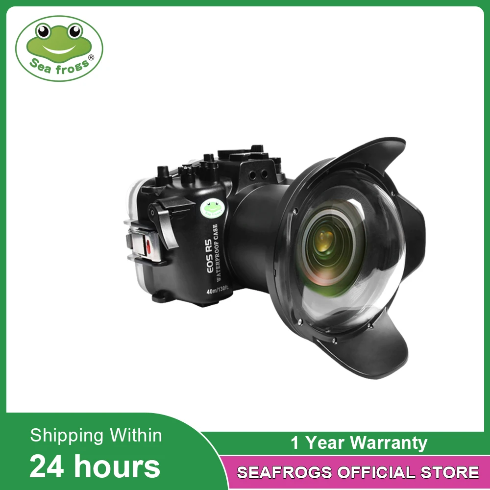 

Seafrogs Waterproof Diving Housing Case With Glass Dome Port For Canon EOS R5 Camera Underwater Diving Photography Equipment