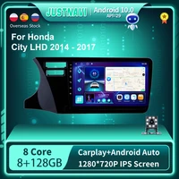 justnavi qt10 8g 128g android 10 0 2 din car radio dvd for honda city lhd 2014 2017 multimedia carplay autoardio gps 1280720p