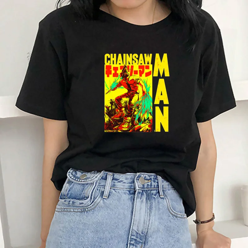 

Футболка мужская с Бензопилой, летняя повседневная футболка в японском стиле, y2k, 2022