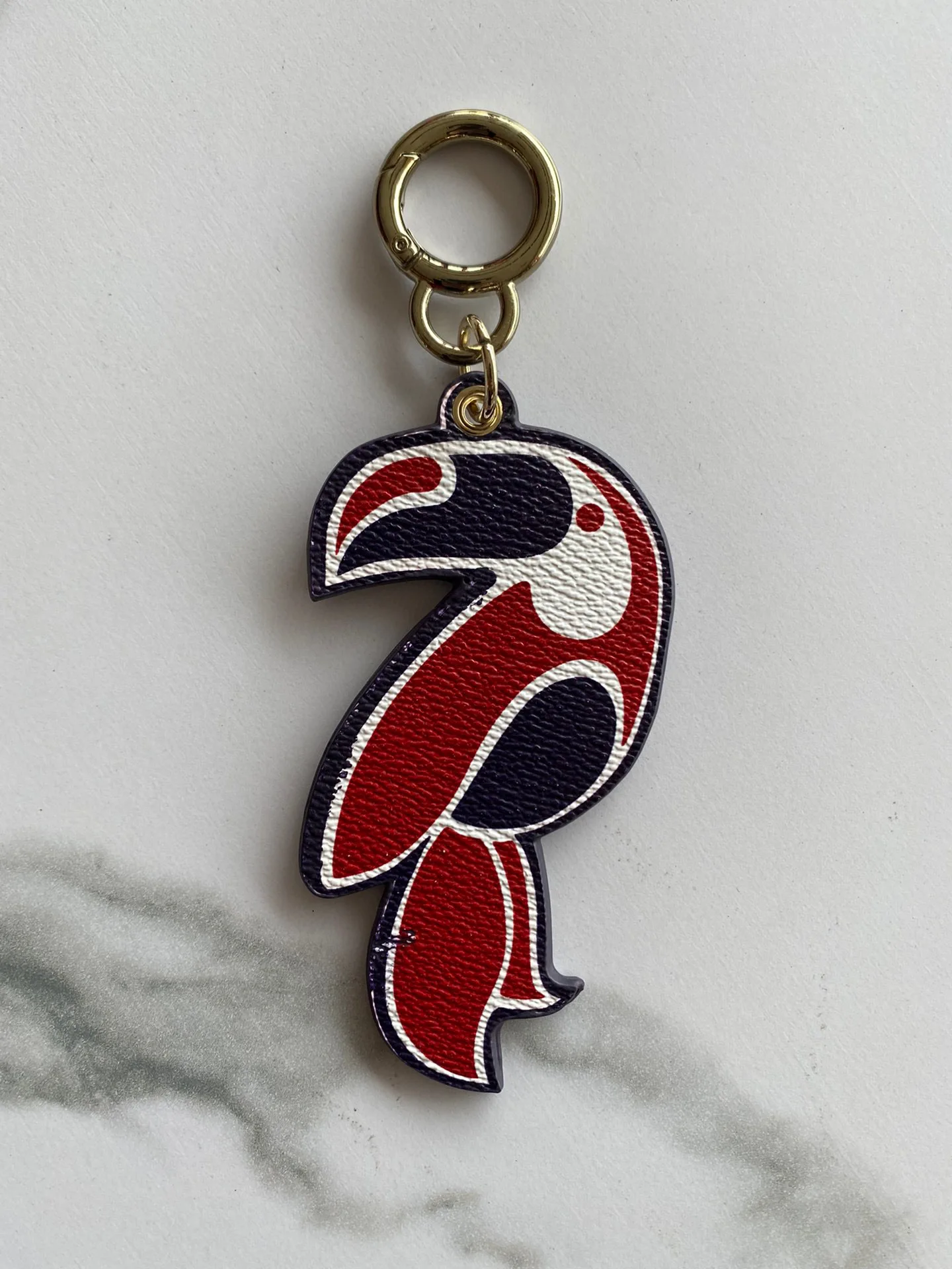 

CILMI HARVILL CHHC Bag Pendant Key Chain Mobile Phone Chain Bag Accessories Leather Material Metal Lock Graffiti Gorgeous Bird