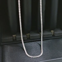 2022 new s925 sterling silver full diamond necklace 5a zircon factory direct sales 3mm row diamond chain