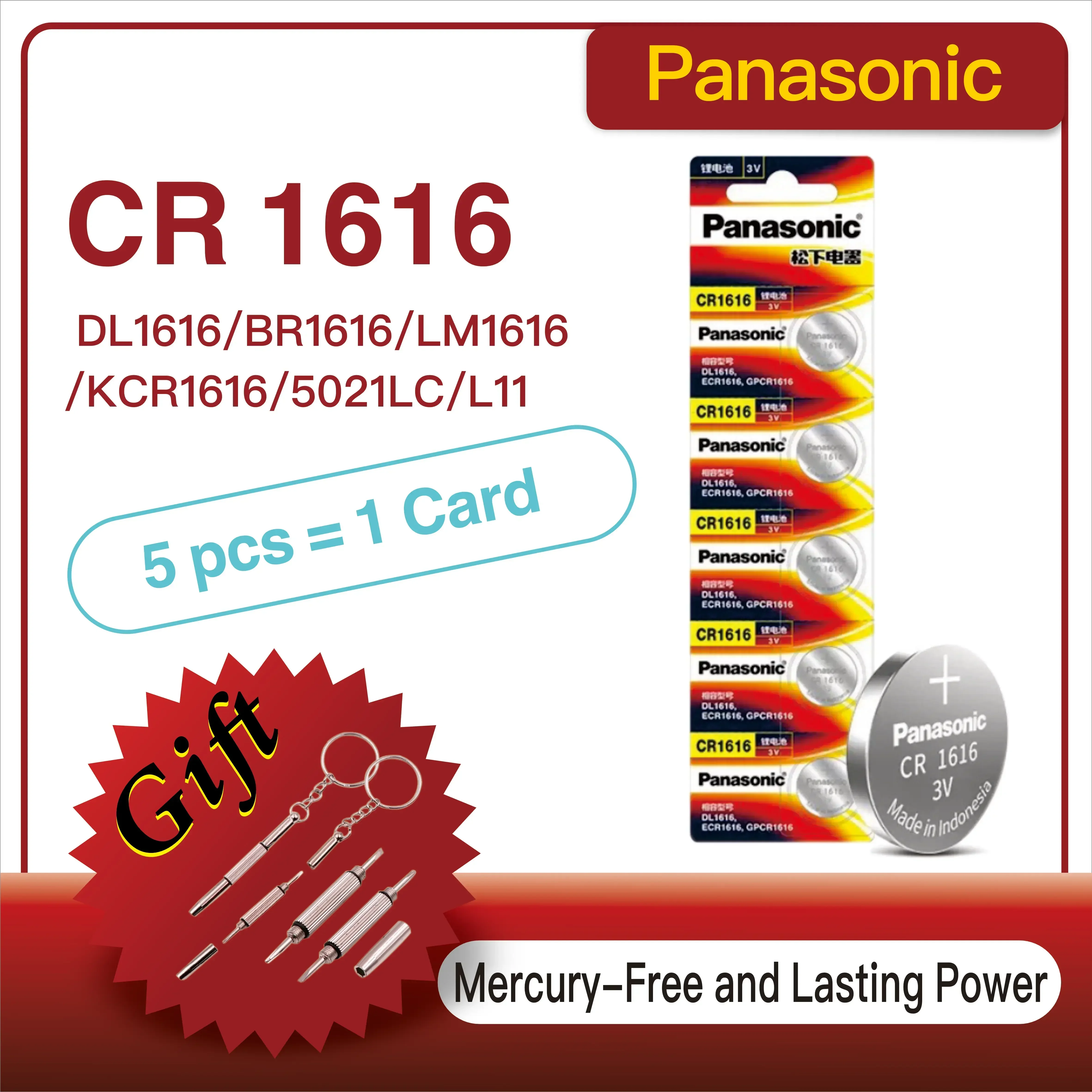 5-60 шт. оригинальный Panasonic CR1616 кнопочный аккумулятор DL1616 5021LC 3 В 50 мАч литиевая
