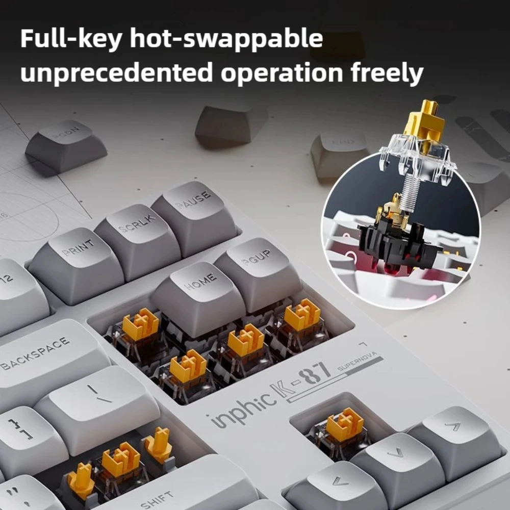 Механическая клавиатура INPHIC K87 87 клавиш программируемая игровая RGB TKL-клавиатура