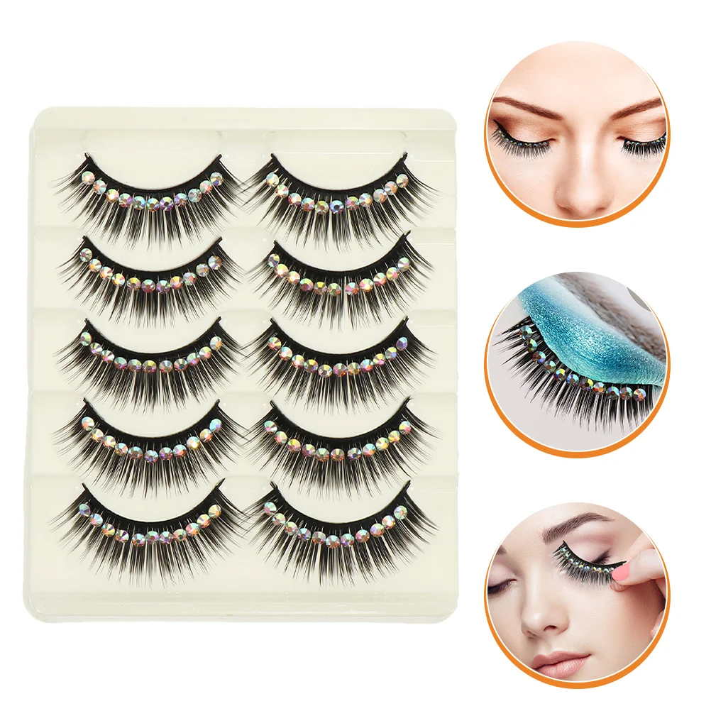 

10 Pairs False Lashes Shiny Eyelashes Long Dramatic Lashes for Women Girls