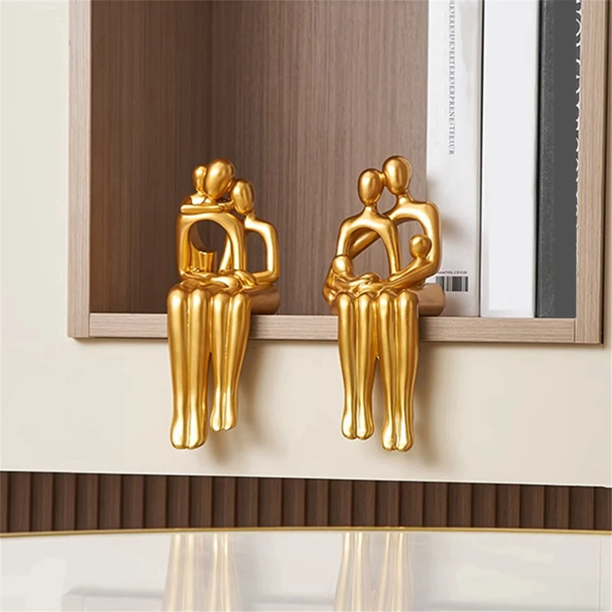 Золотая декоративная статуя фигурка для чтения женская акценты домашнего декора