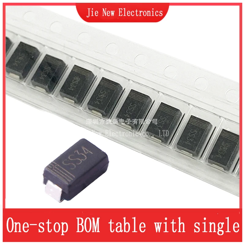 Бесплатная доставка 50 шт. SS34 SK34 3A 40V диод Шоттки SS34 SMA(DO-214AC)
