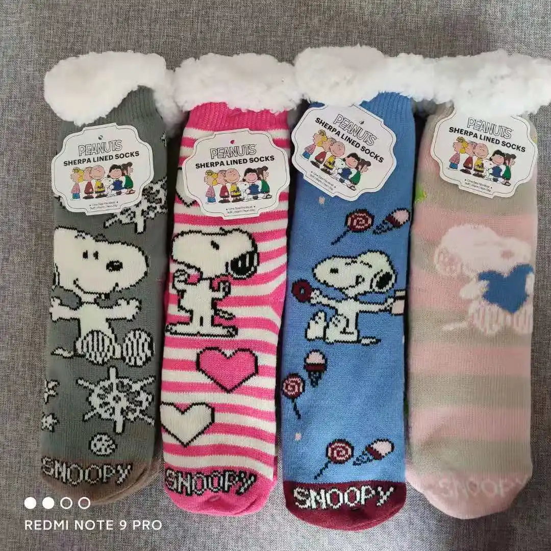 Модные и забавные носки Snoopy двухслойные толстые хлопковые из овечьей шерсти