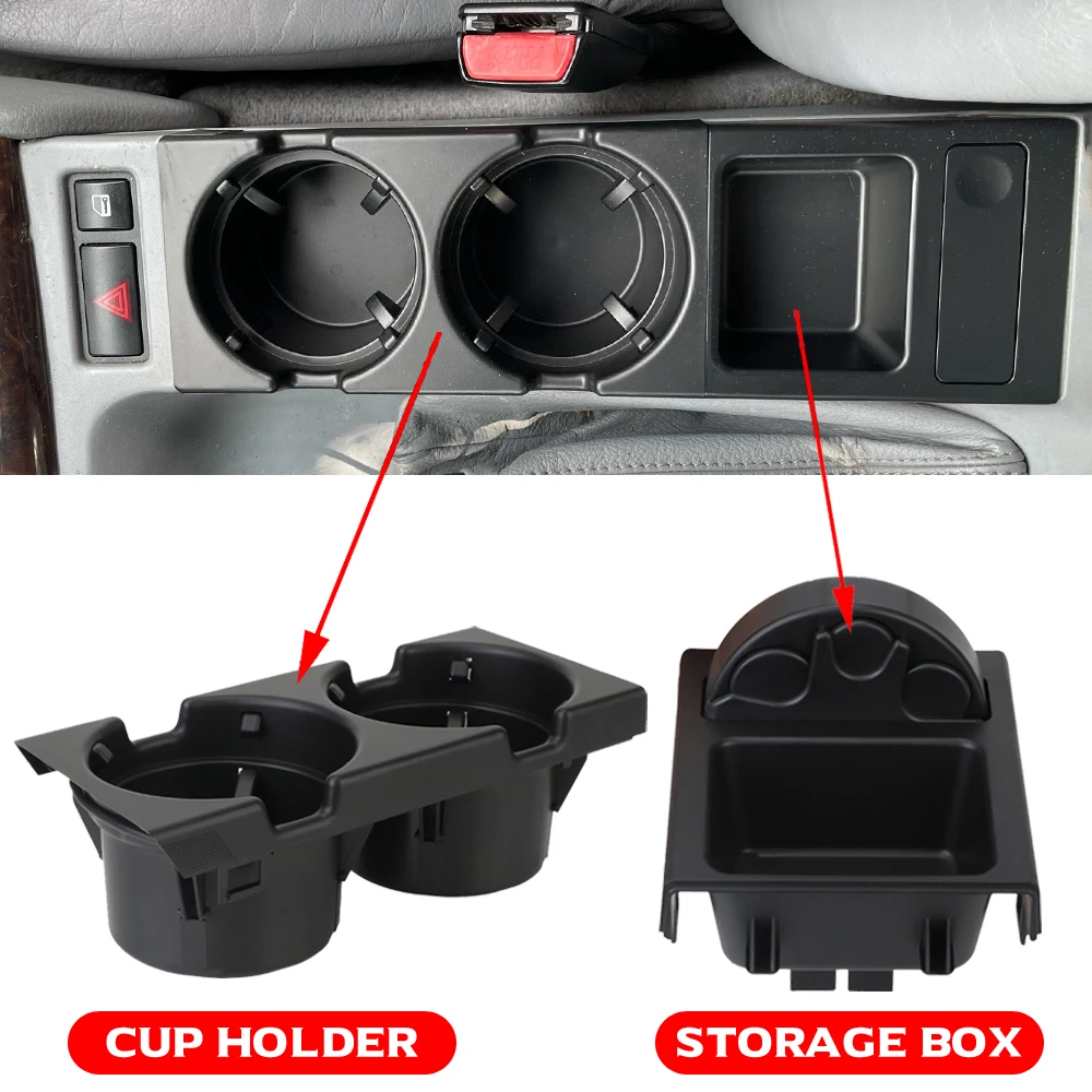 

Car Center Console Water Cup Holder Beverage Bottle Holder Coin Tray For Bmw 3 Series E46 318I 320I 98-06 51168217953 Black