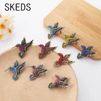 skeds fashion women girls vintage full rhinestone bird brooches pins luxury retro crystal animal accessories party jewelry gift