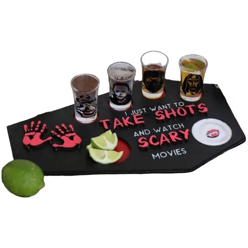 

Halloween Shot Glass Tray Wine Glass Server Rack For Halloween Party Drink Storage Rack Glass Holder Kitchen Accessories