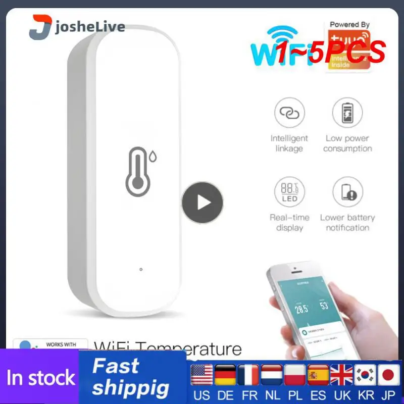 

Умные датчики температуры и влажности Tuya Wi-Fi/ZigBee, 1 ~ 5 шт., датчики температуры для умного дома, работает с умным ассистентом Google и Alexa
