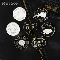 feel too much bad luck enamel pins custom mother of cats retro badges brooches lapel clothes for kids women jewelry wholesale