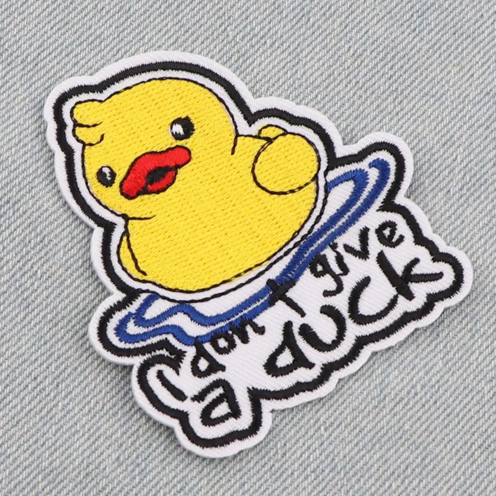 Нашивка с вышивкой Желтая утка мультяшные утюги на заплатках для одежды нашивки