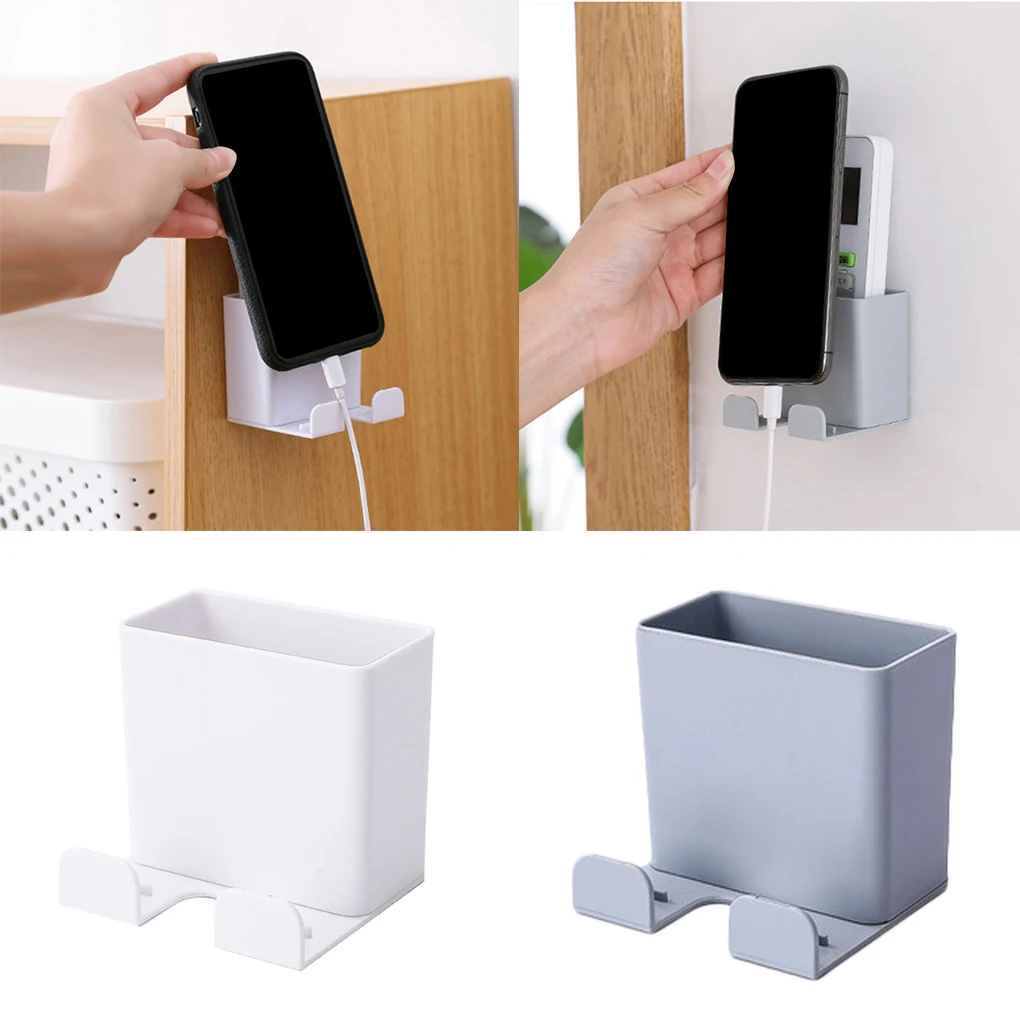 

1 pcs Phone Wall Holder Smartphone Hanging Wall Storage Rack Mounted Mobile Phone Wall Holder Charging Holder Remote Control