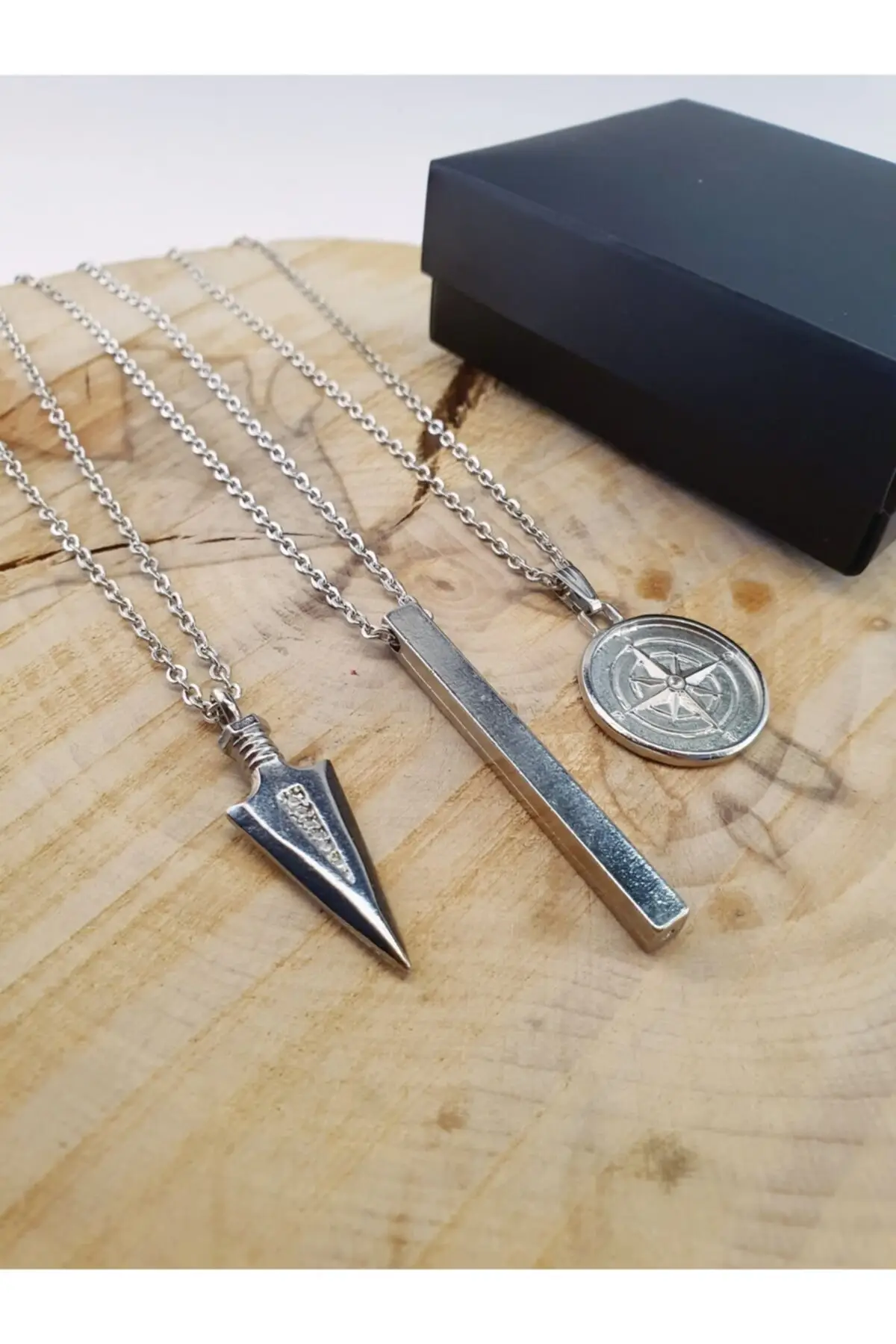 

3'lü копье компас и стержень ожерелье комплект оснастки на искусственном камне ювелирные изделия и искусственные камни