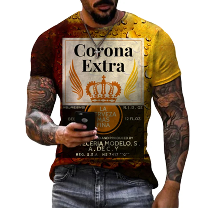 

New Men T-Shirt 3D Print Short Sleeved Summer Super Size Transparent Personality Fashion Stitching Pattern T-Shirt For Male Tops