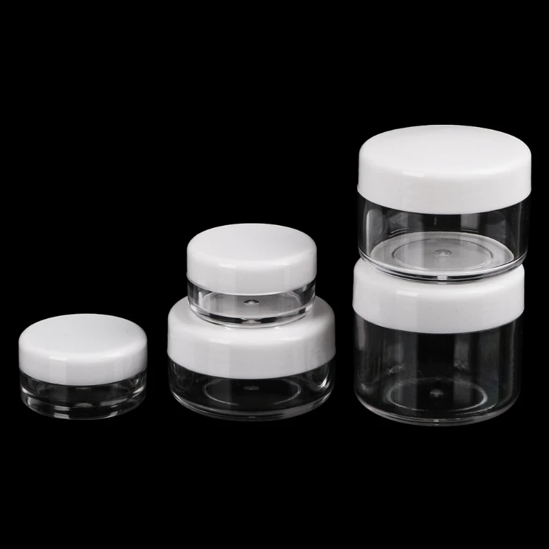 

100pcs 10g/15g/20g Plastic Clear Jars For Cosmetic Sample Makeup Travel Cosmetic Face Cream Jars Mini Sample Bottle Containers