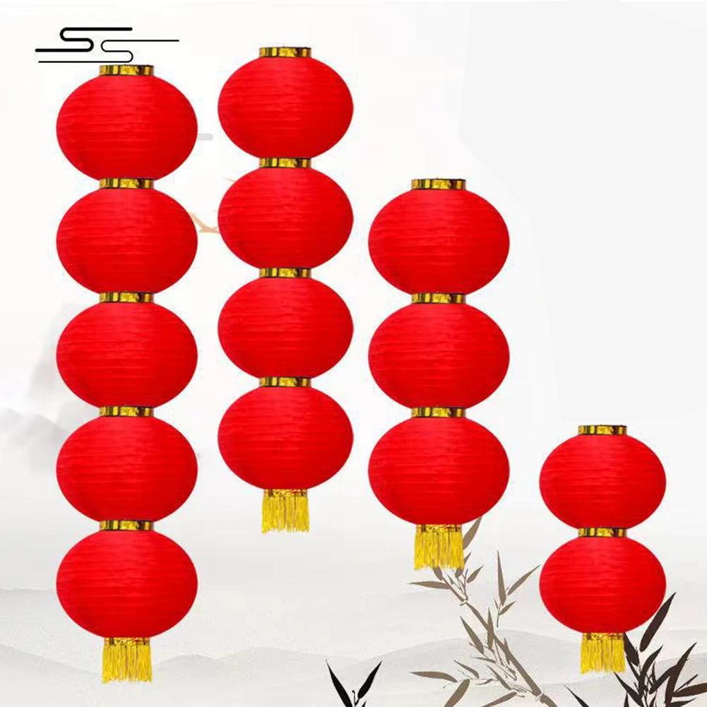 

10 Inch Traditional Chinese Red Lantern for 2022 Chinese New Year Decoration Hanging Waterproof Festival Lanterns