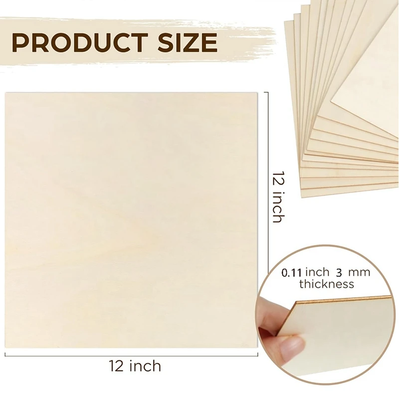 BEAU-Бусиновая доска лист из бусы фанера гладкая ремесленная деревянная для