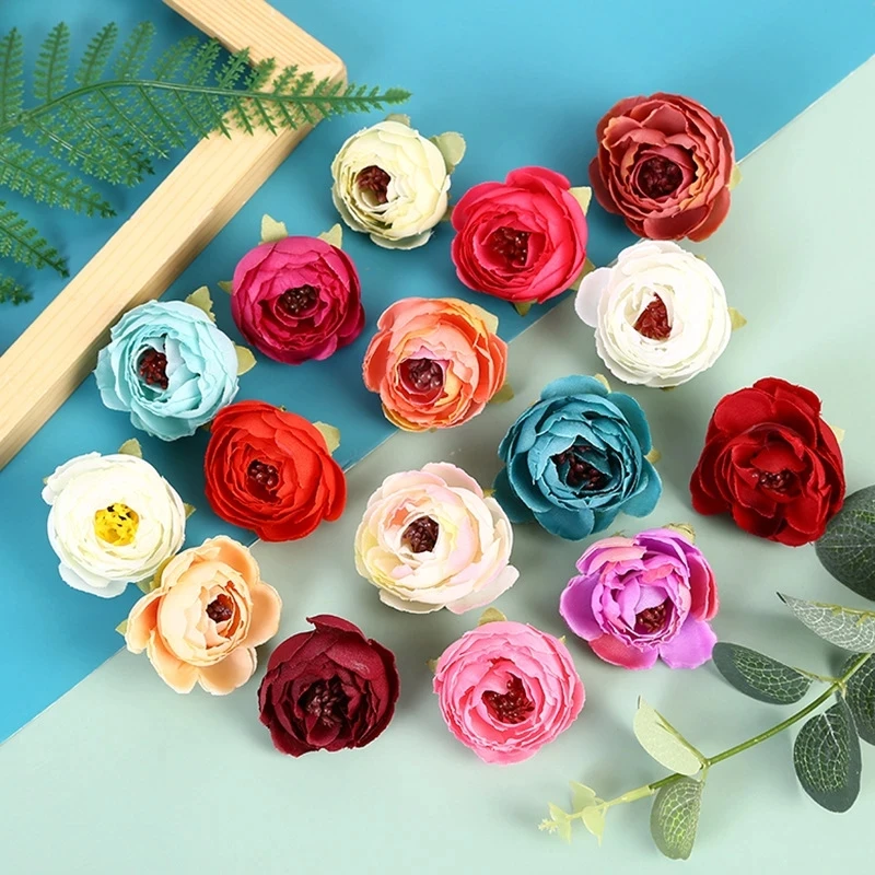 

10Pcs Christmas Artificial Silk Camellia Flower Heads For DIY Wedding Wall Arch Background Birthday Party Decoration Home Supply