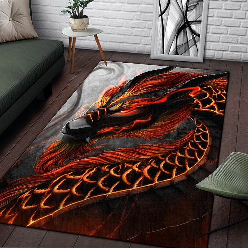 Chinese Dragon Printed Carpet for Living Room Rugs Camping Stranger Things Picnic Mats Anti-Slip E-sports Rug Yoga Mat Cute Rug
