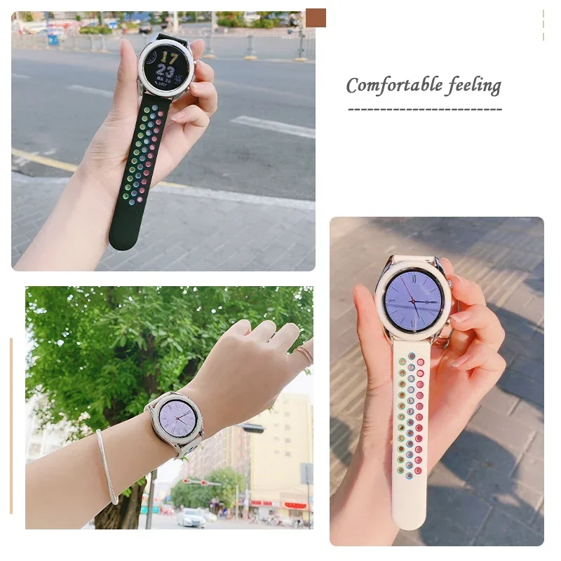 Фото Спортивный ремешок для Samsung Galaxy Watch 4-5-pro-6-Classic/active 2 40 мм 44 мм Силиконовый браслет Huawei GT 4-3-2e-pro Band 20 мм 22 мм №2