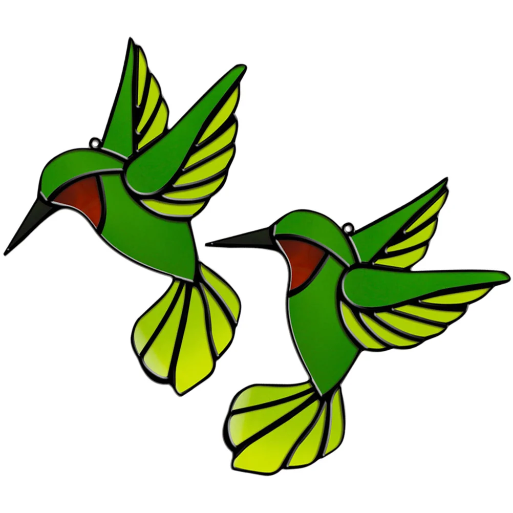 

2pcs Hummingbird Glass Window Hangings Suncatcher Hanging Suncatcher Ornaments Pendants