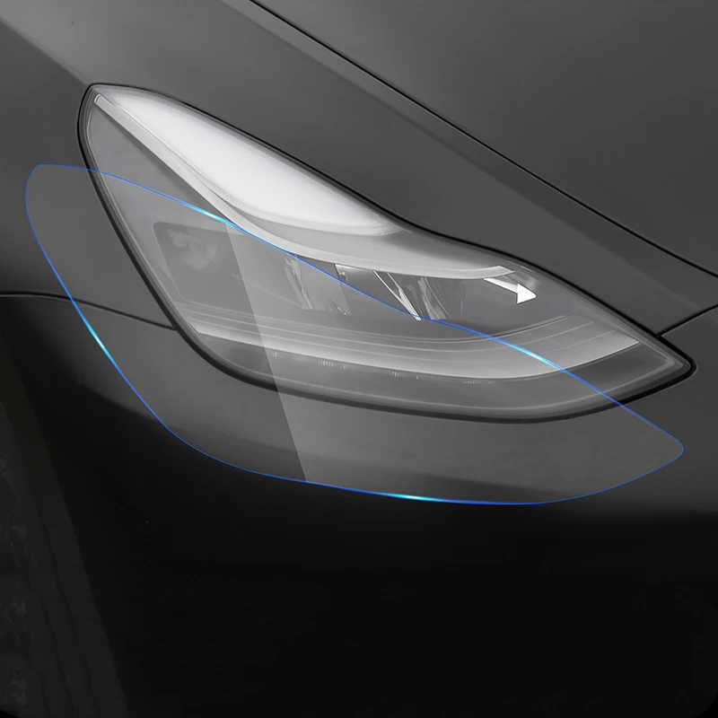 

Automotive headlight styling stickers, Headlight maintenance protective film, TPU accessories, Smoky black, Tesla Model 3 2016-2