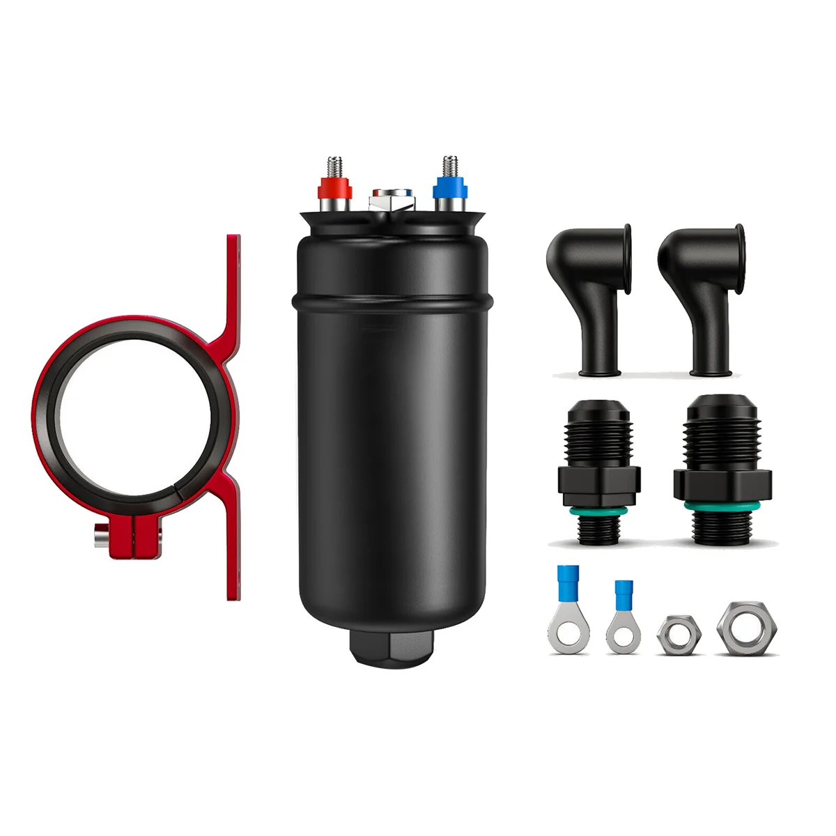 

300LPH Universal External Inline Electric High Pressure Fuel Pump Replaces 0580254044 W/ Mounting Bracket Kit