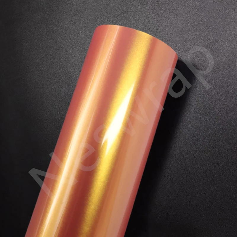 

Premium SPACE GOLD PINK WRAP FILM gloss Coral gold pink Vinyl wrap film Car Sticker for car wrap quality Warranty easy instal