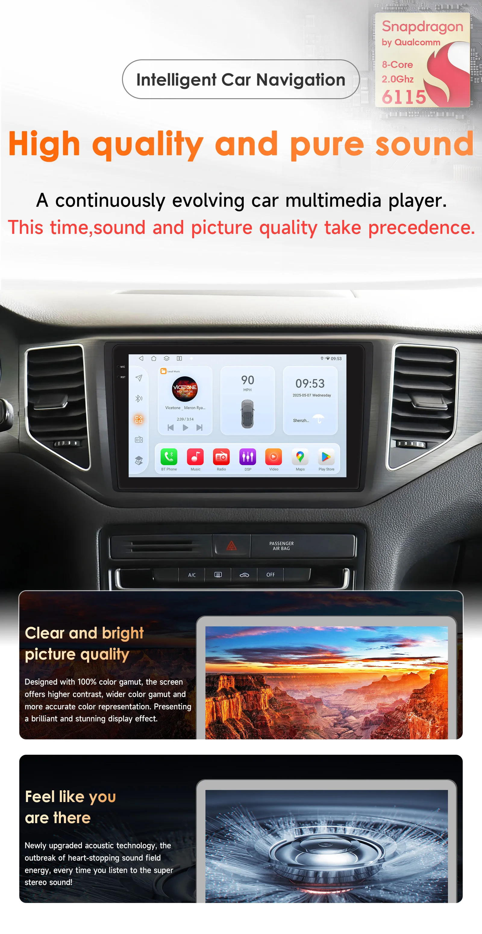Фото 9-дюймовый стереоприемник Hizpo для VW Volkswagen MQB Polo Plus/T-Cross/Zoals T-Kruis/T-Roc, автомобильный мультимедийный плеер с Carplay и GPS, 8-ядерный процессор №2