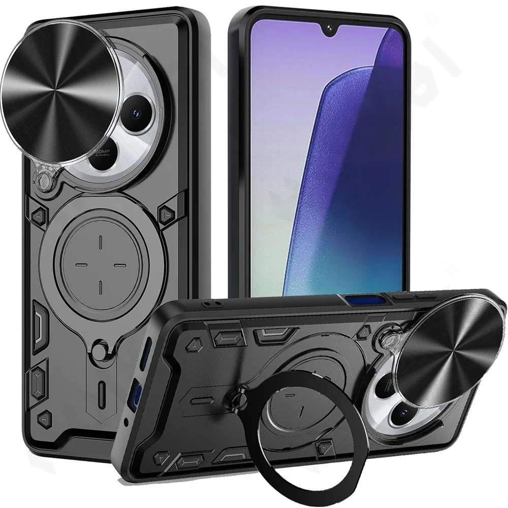Чехол для Xiaomi 14T Redmi Note 13 Pro Plus 4G 5G 14C с магнитным поворотным кольцом камеры защитным