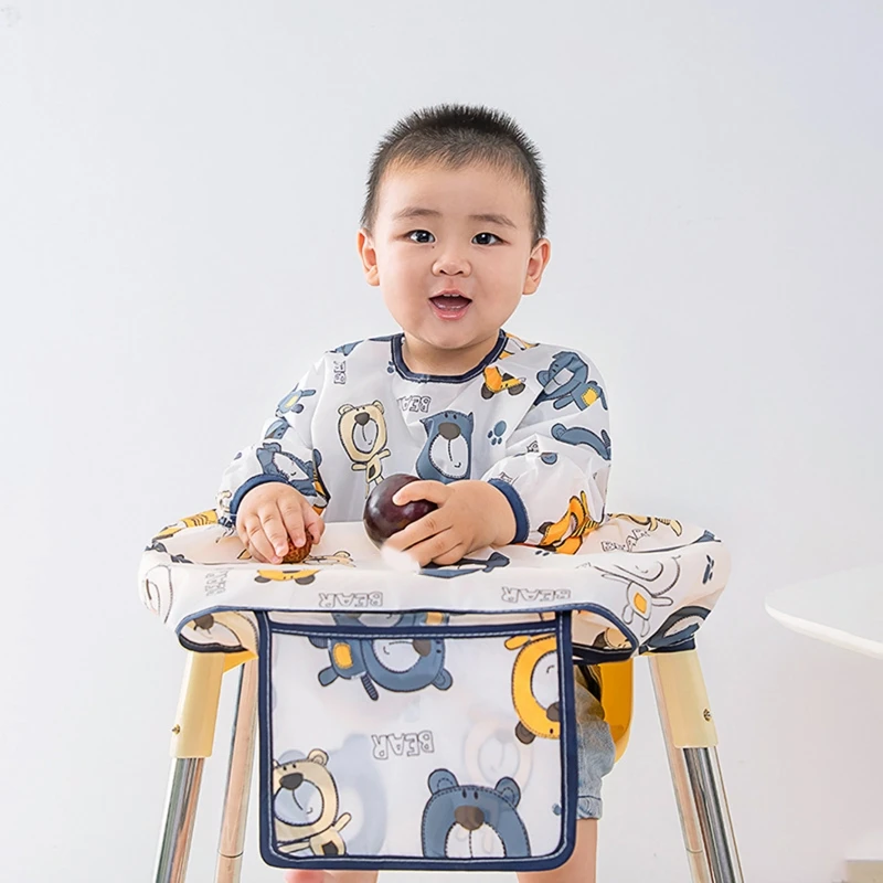 

Smock Apron Bib Full Coverage Bib Cute 3D Printing Children Nursing Feeding Bibs
