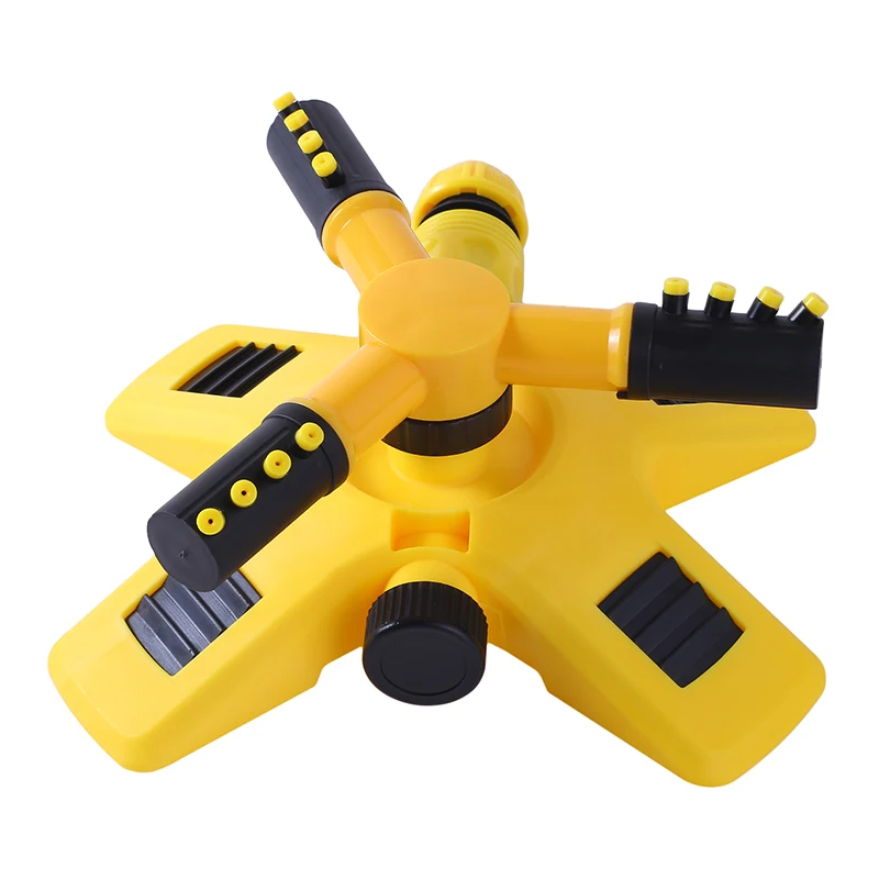 Garden Lawn Sprinkler 360 Degree Automatic Rotating Sprinkler Nozzle Nursery Irrigation Rotating Trigeminal Sprinkler New