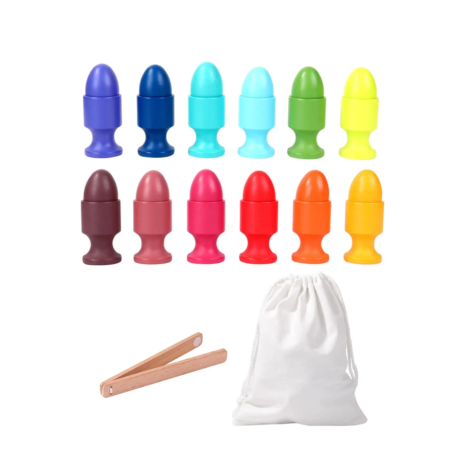 

Eggs Color Cognitive Toys Preschool Learning Education with Tongs Color Sorting and Counting Toy for Preschool Birthday Gifts