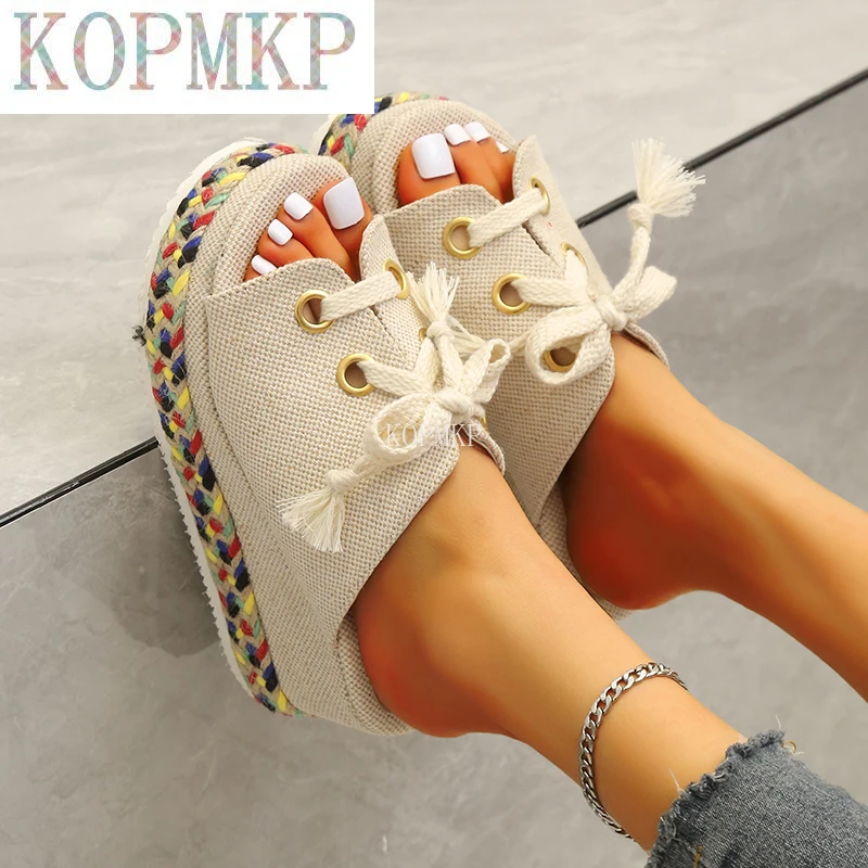 Босоножки женские на танкетке повседневная обувь толстой подошве туфли-лодочки